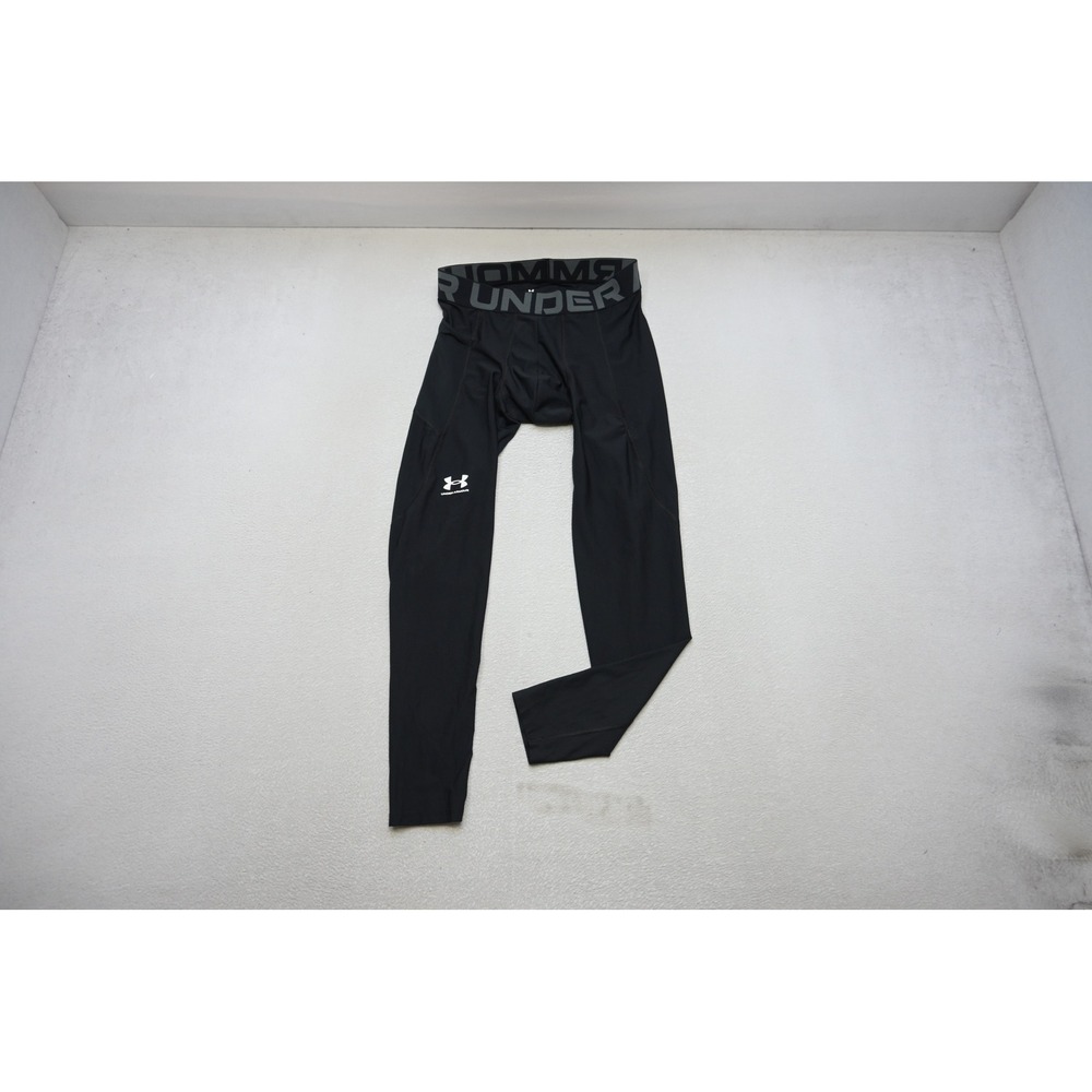 Under Armour Compression Pants Baselayer Mens Large Black HeatGear Pockets EUC